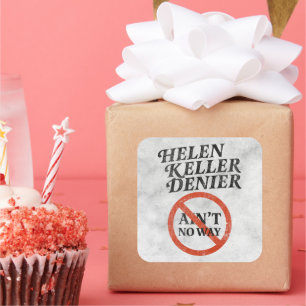 Helen Keller Ontkenner Nee toch Niet Vintage Meme Vierkante Sticker