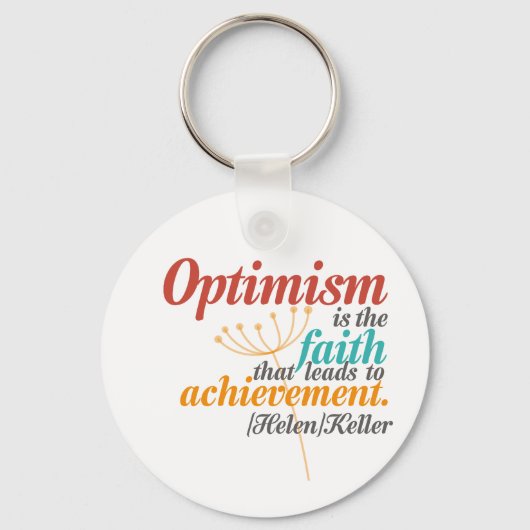 Helen Keller Optimism Quote Sleutelhanger (Voorkant)