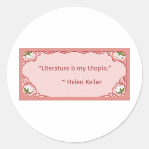 Helen Keller over Literatuur Ronde Sticker