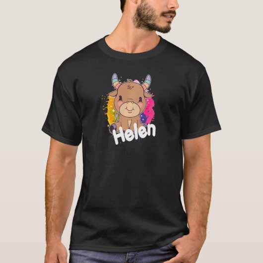 HELEN Mooie meisjesnaam met schattige kleine Co T-shirt (Voorkant)