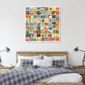 Helen Stickler meme collage gewikkeld canvas print (Insitu (Slaapkamer))