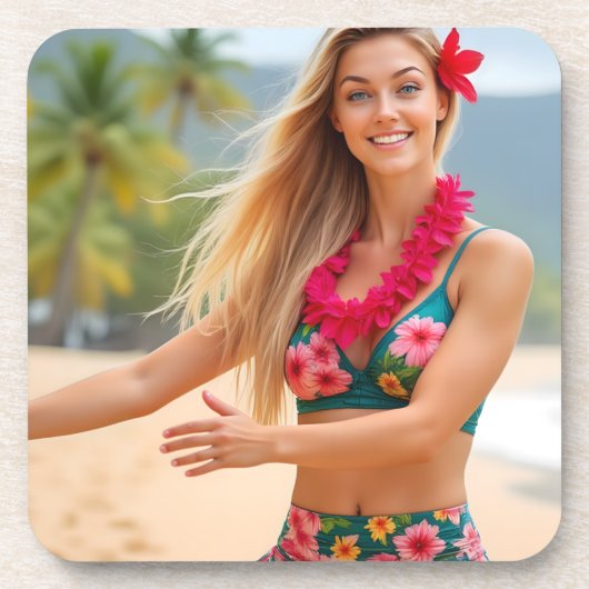 Helena Chevalier: Dansen door het Zee Plastic Bier Onderzetter (Voorkant)