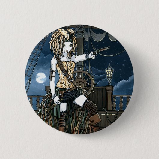 "Helena" Sky Pirate Ship Moon Fae Button (Voorkant)