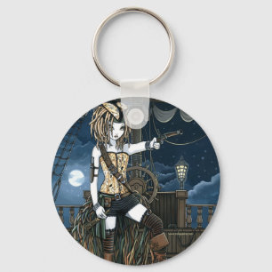 "Helena" Sky Pirate Ship Moon Fae Sleutelhanger