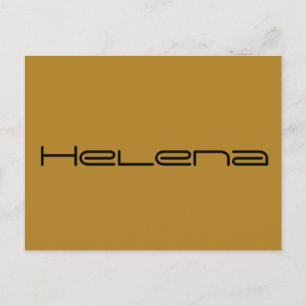 Helena, weeszwart karakter, geometrisch lettertype briefkaart