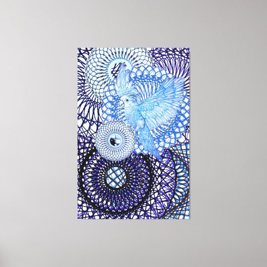 helende parkiet canvas afdruk (Voorkant)