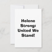Helene's Fury, onze eenheid! United We Stand! Bedankkaart (Voorkant)