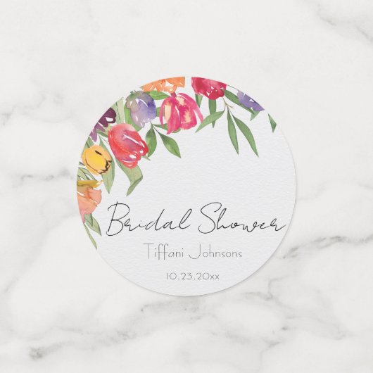 Helere en Leuke Tulp Bruidsuitnodiging Confetti (Kleine voorkant)