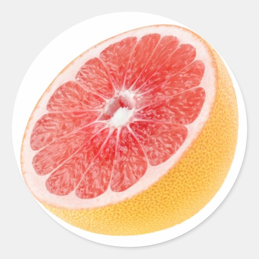 Helft van grapefruit ronde sticker (Voorkant)