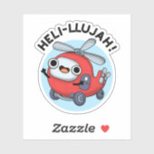 Heli-llujah Funny Helicopter Pun Sticker (Vel)