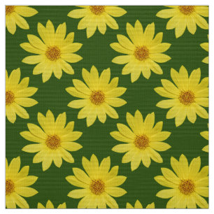 Helianthus 'Lemon Queen' Patroon - Bos Groen Stof