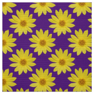 Helianthus 'Lemon Queen' Patroon - Royal Purple Stof