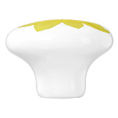 Helianthus 'Lemon Queen' Zonnebloem (geïsoleerd) Keramische Knop (Zijkant)