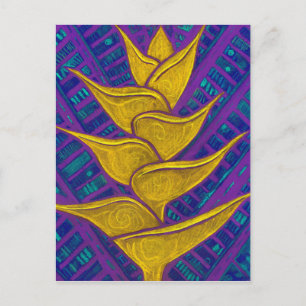 Heliconia Flowers Tropic Botanical Bold Floral Art Briefkaart