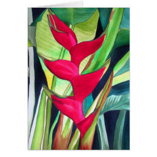 Heliconia Lobster Claw fleur d'aquarelle tropicale