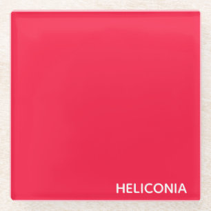 Heliconia rode kleurnaam glazen onderzetter