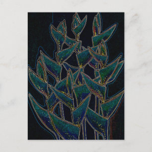 Heliconia rostrata tropische bloemen bloemenzwart briefkaart