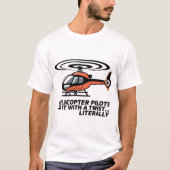 Helicopter Pilot Twist Rotor Vector T-Shirt Design (Devant)