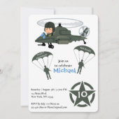 Hélicoptère de l'armée militaire Invitation vert (Devant)