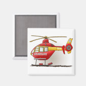 Helikopter Ambulance Square Magnet Magneet (Voorkant / Achterkant)
