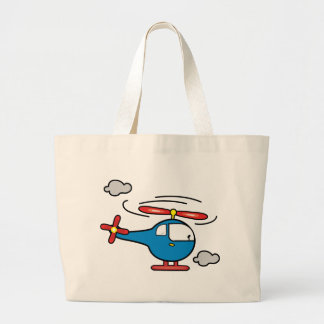 Helikopter Blue en Red Grote Tote Bag
