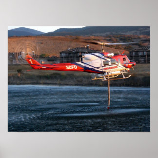 Helikopter brandbestrijding San Diego Poster