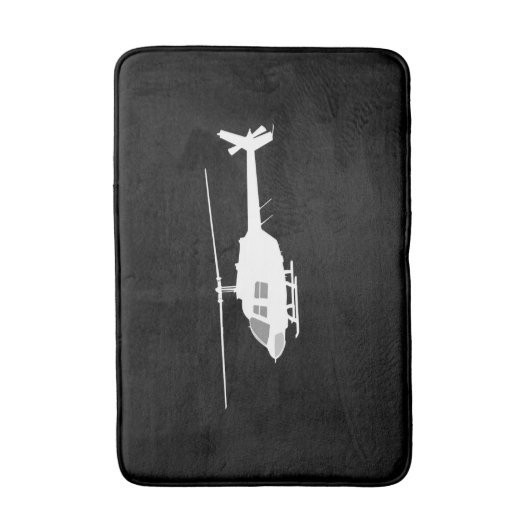 Helikopter Chopper Silhouette Flying Black Badmat (Voorkant Verticaal)