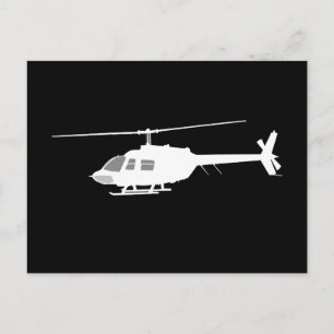 Helikopter Chopper Silhouette Flying Black Decor Briefkaart