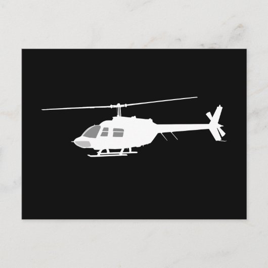 Helikopter Chopper Silhouette Flying Black Decor Briefkaart (Voorkant)