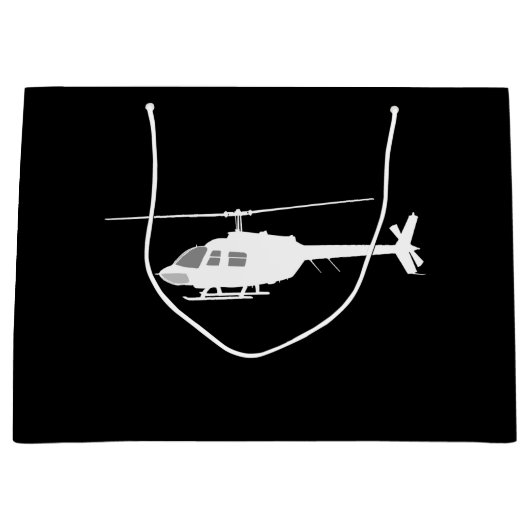 Helikopter Chopper Silhouette Flying Black Groot Cadeauzakje (Voorkant)