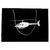 Helikopter Chopper Silhouette Flying Black Groot Cadeauzakje (Achterkant)