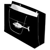 Helikopter Chopper Silhouette Flying Black Groot Cadeauzakje (Voorkant Gekanteld)