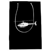 Helikopter Chopper Silhouette Flying Black Medium Cadeauzakje (Voorkant)