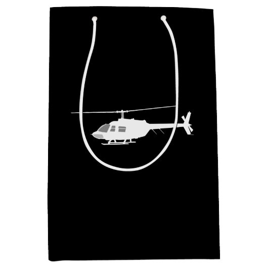 Helikopter Chopper Silhouette Flying Black Medium Cadeauzakje (Voorkant)