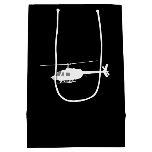 Helikopter Chopper Silhouette Flying Black Medium Cadeauzakje (Achterkant)