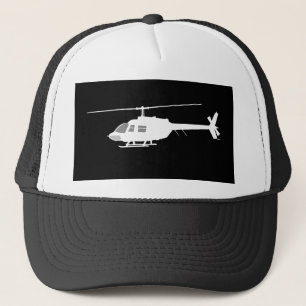 Helikopter Chopper Silhouette Flying Black Trucker Pet