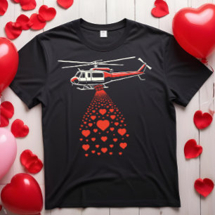Helikopter dropt harten voor liefde t-shirt