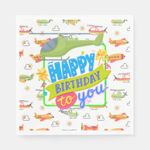 Helikopter Gelukkige Verjaardag Servet