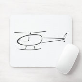 Helikopter in swish Drawing Style Muismat (Met muis)