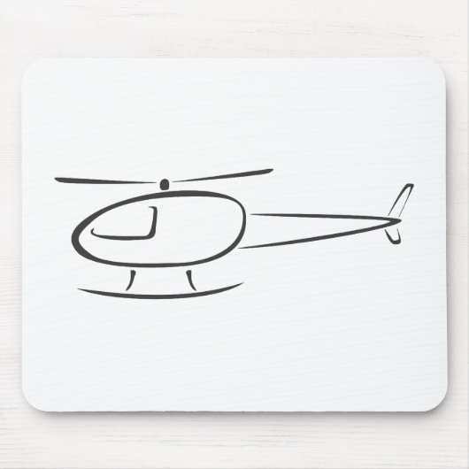 Helikopter in swish Drawing Style Muismat (Voorkant)