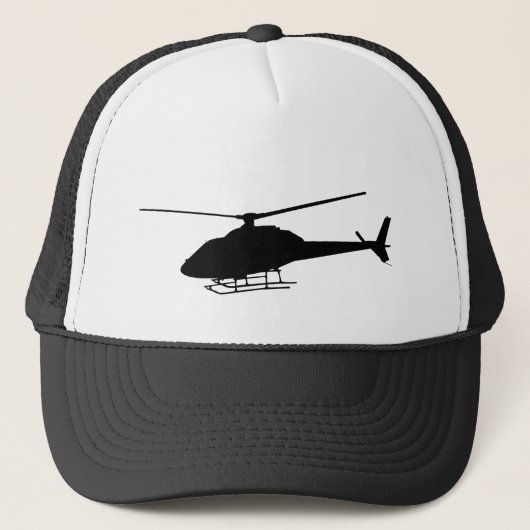 Helikopter of zwarte piloot Silhouette Trucker Pet (Voorkant)