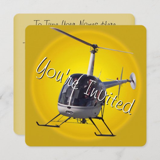 Helikopter Party Invitations Helikopter RSVP-kaart Kaart (Voorkant / Achterkant)