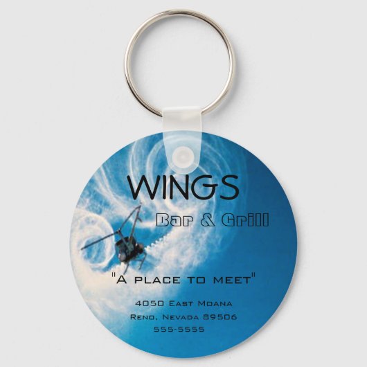 Helikopter Pilot Business Bar Logo Sleutelhanger (Voorkant)
