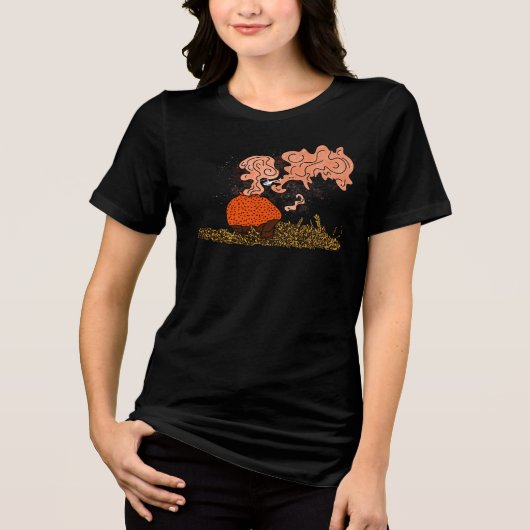 helikopter puffball paddenstoel Tri-Blend shirt (Voorkant)