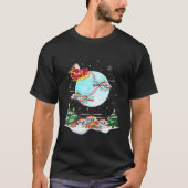 Helikopter Reindeer Santa's Sleigh Pilot Kerstmis T-shirt (Voorkant)