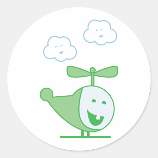 Helikopter Ronde Sticker (Voorkant)
