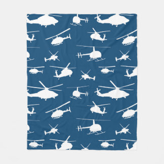 Helikopter Silhouettes // Navy Blue // Fleece Deken