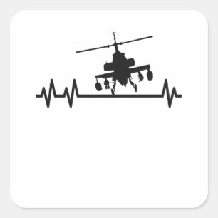Helikopter tegen hartslag aanval vierkante sticker
