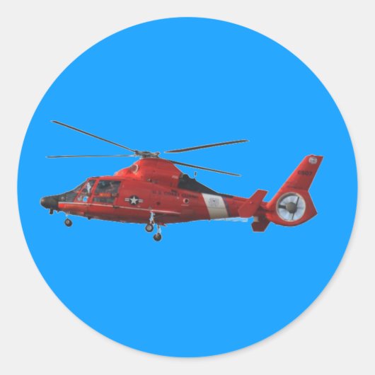 HELIKOPTER VAN DE KUSTWACHT RONDE STICKER (Voorkant)