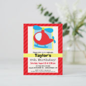 Helikopter van kind; Scarlet Red Stripes Briefkaart (Staand voorkant)